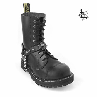 Halsbånd/choker (shoe harness) Dark skull cross, LEATHER & STEEL FASHION