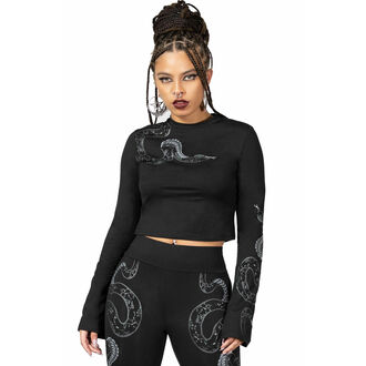 dame t-shirt med lange ærmer KILLSTAR - Cornelia Crop - Black - KSRA008501